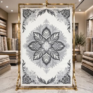 Hand woven AlHibah rug Korean design HR22A Light gray beige size 400*700