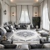 سجاد يدوي الهبه تصميم كوري HR22A رصاصي فاتح بيج مقاس 400*700