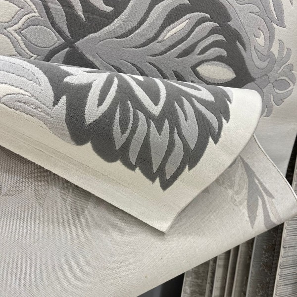 سجاد يدوي الهبه تصميم كوري HR22A رصاصي فاتح بيج مقاس 400*700