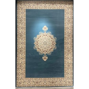 سجاد اصفهان تركي كلاسيك E506B سماوي مقاس  100*200