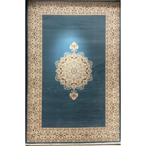سجاد اصفهان تركي كلاسيك E506B سماوي مقاس  100*200