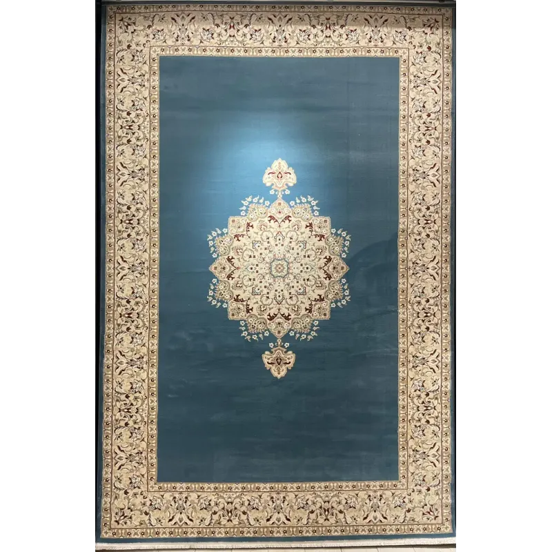 سجاد اصفهان تركي كلاسيك E506B سماوي مقاس 50*80