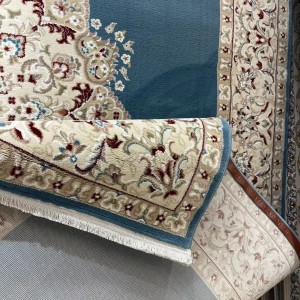 سجاد اصفهان تركي كلاسيك E506B سماوي مقاس  100*200