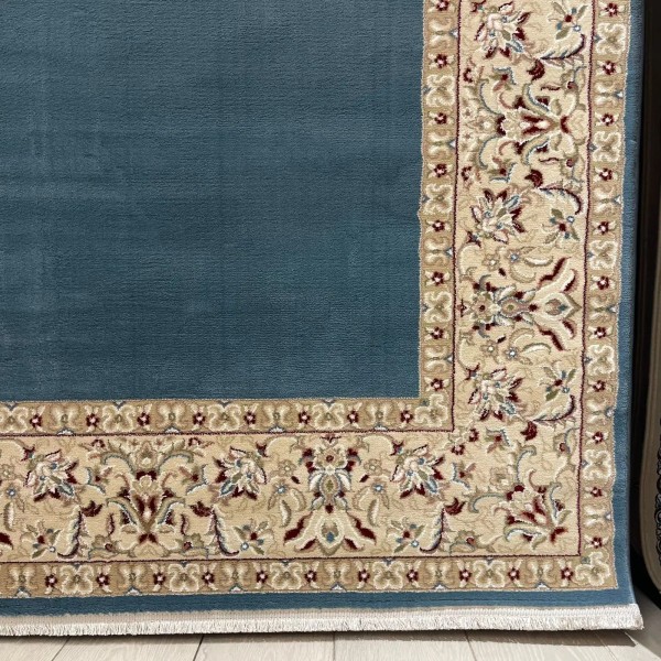 سجاد اصفهان تركي كلاسيك E506B سماوي مقاس  100*200