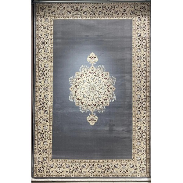 سجاد اصفهان تركي كلاسيك E506B رصاصي مقاس  100*200