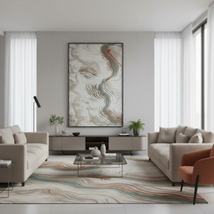 Turkish rugs Modern lamsa HC24A cream terra size 400*500