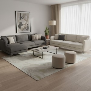 سجاد تركي مودرن لمسة HC24A كريم ابيض مقاس 50*80