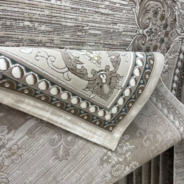 سجاد تركي مودرن لمسة HD37A كريم بني مقاس 250*350