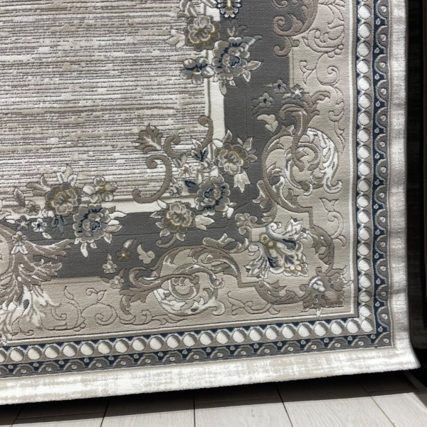 سجاد تركي مودرن لمسة HD37A كريم ابيض مقاس 150*220