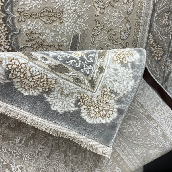 سجاد ميرال تركي كلاسيك EO06A كريم رصاصي غامق مقاس 300*400