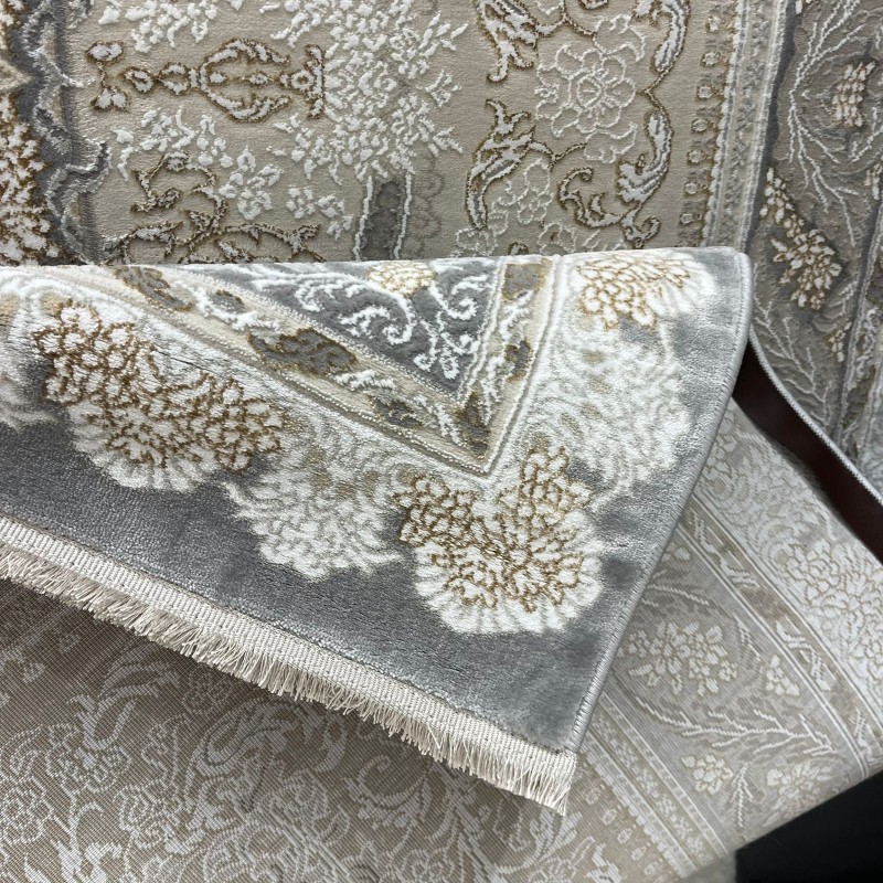 سجاد ميرال تركي كلاسيك EO06A كريم رصاصي غامق مقاس 300*400