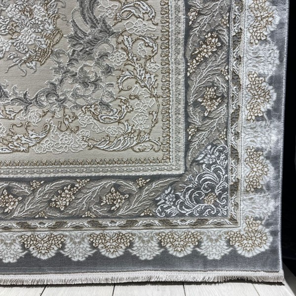 سجاد ميرال تركي كلاسيك EO06A كريم رصاصي غامق مقاس 300*400