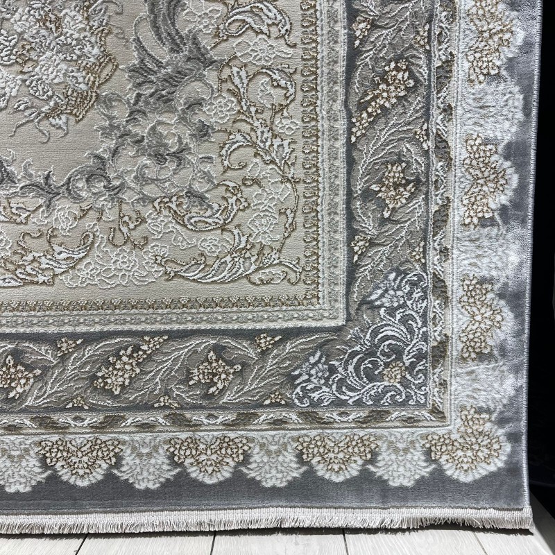 سجاد ميرال تركي كلاسيك EO06A كريم رصاصي غامق مقاس 300*400