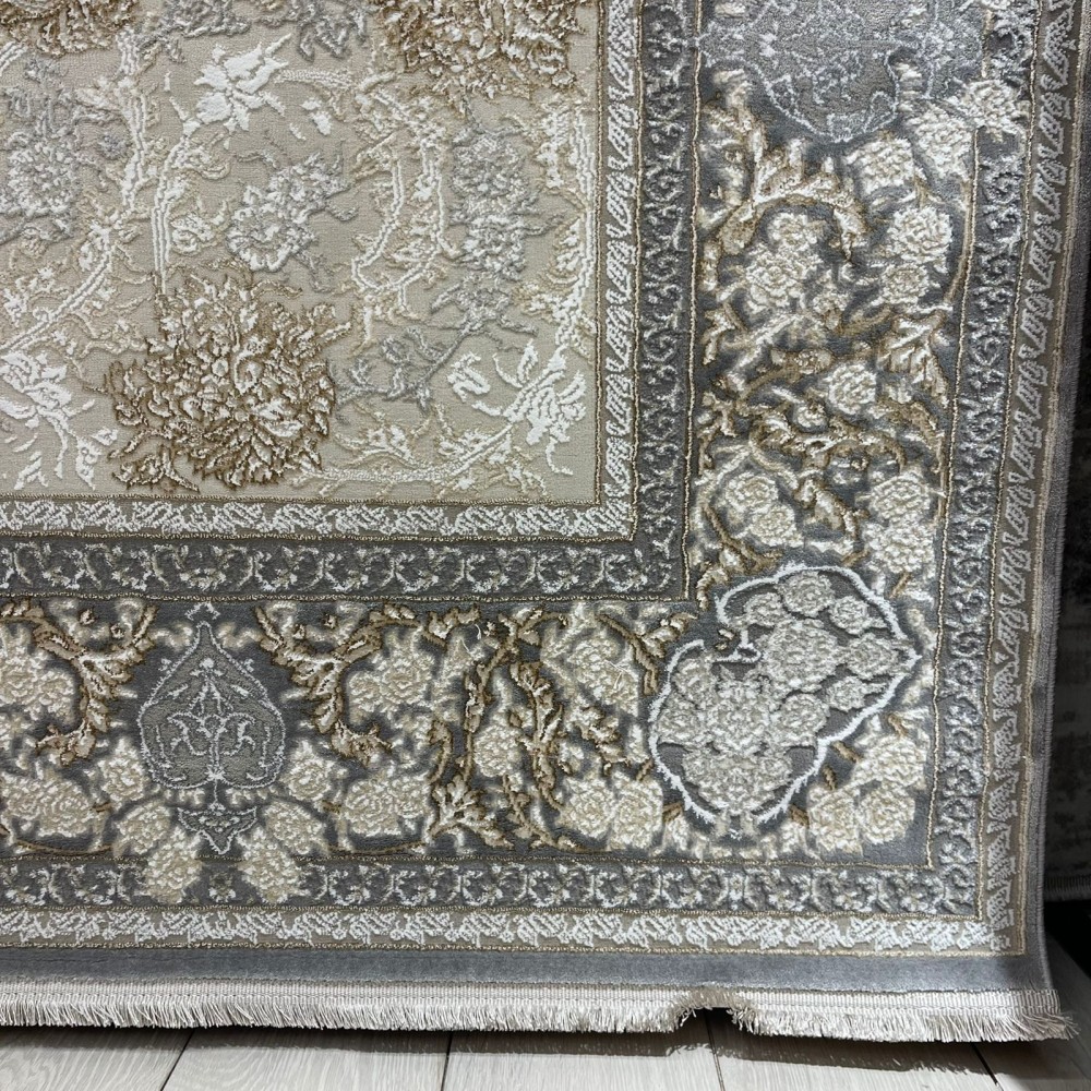 سجاد ميرال تركي كلاسيك EO15A كريم رصاصي غامق مقاس 400*500