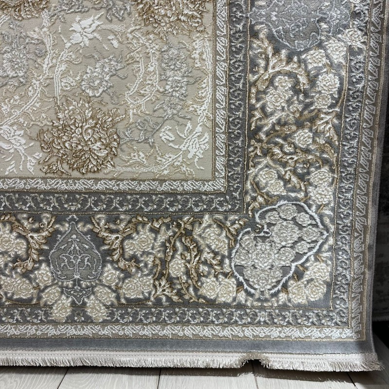 Miral Turkish Classic Rug EO15A dark gray cream Size 500*600
