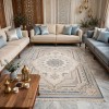 سجاد ميرال تركي كلاسيك EK26A كريم رصاصي فاتح مقاس 100*400