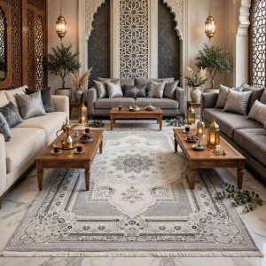 Miral Turkish Classic Rug EK26A cream Dark grey Size 500*600