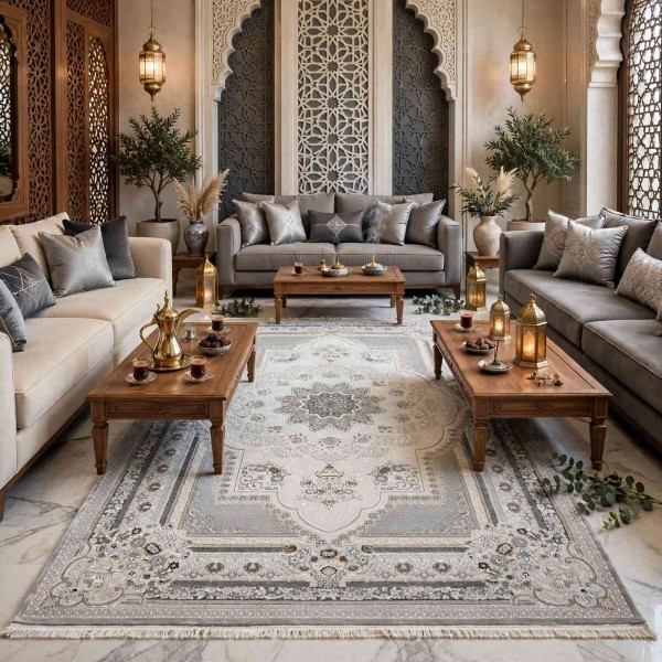 Miral Turkish Classic Rug EK26A cream Dark grey Size 500*600