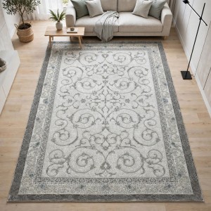 سجاد تركي نرجس نقش فرنسي 31829A رصاصي مقاس 150*220