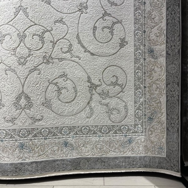 سجاد تركي نرجس نقش فرنسي 31829A رصاصي مقاس 150*220