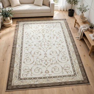 سجاد تركي نرجس نقش فرنسي 31829A بني مقاس 150*220