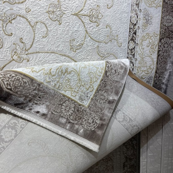 سجاد تركي نرجس نقش فرنسي 31829A بني مقاس 150*220