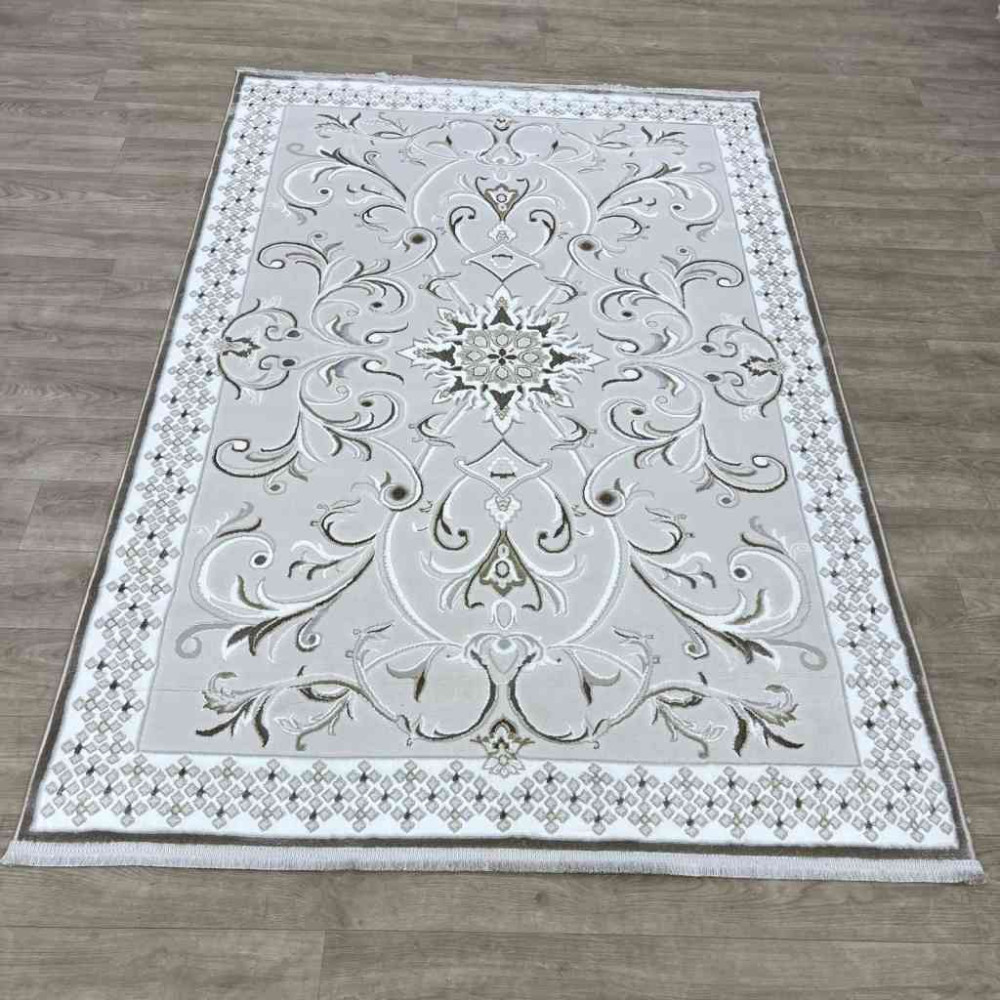 سجاد تركي نرمين نقش فرنسي AM77A كريم بيج مقاس 100*200