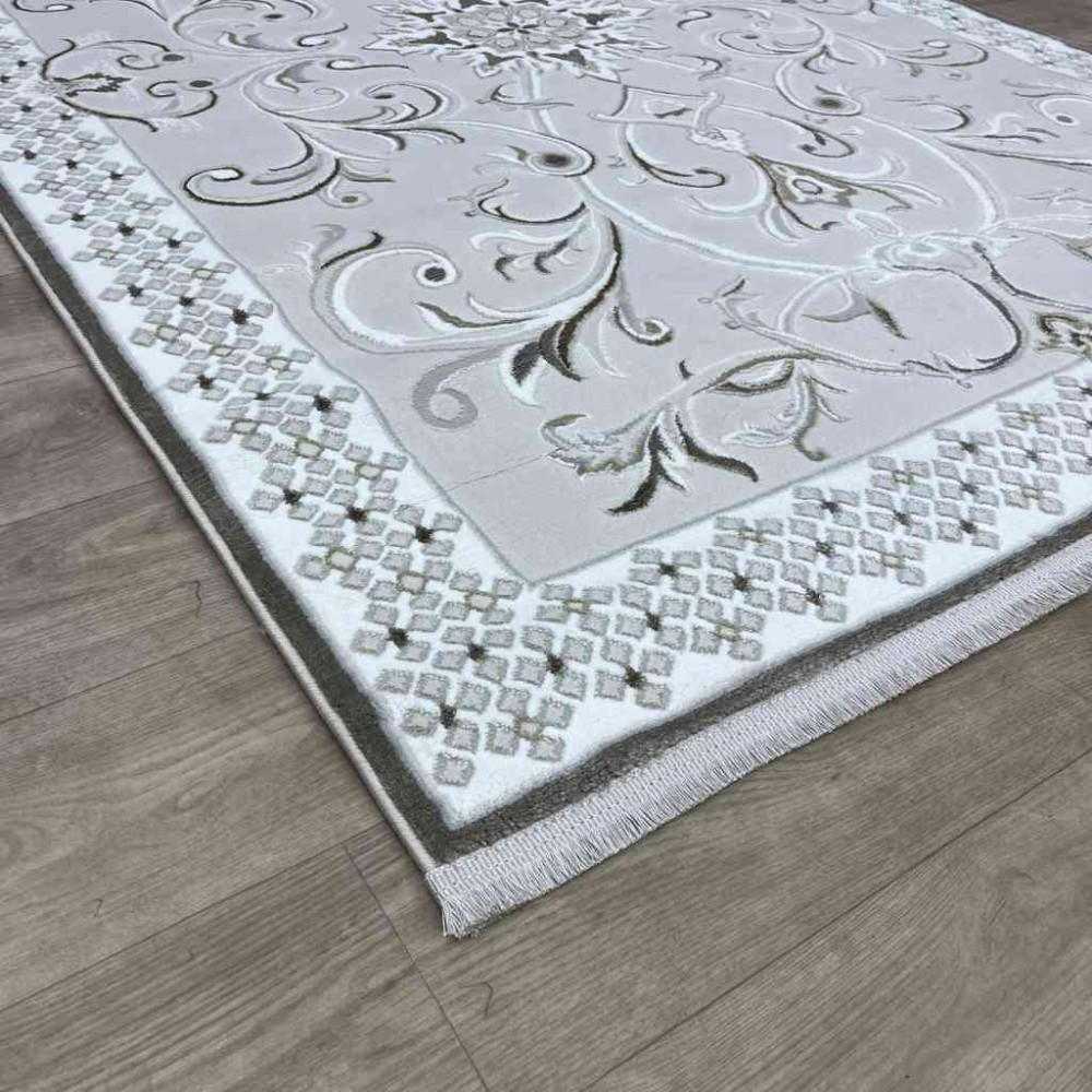 سجاد تركي نرمين نقش فرنسي AM77A كريم بيج مقاس 100*200