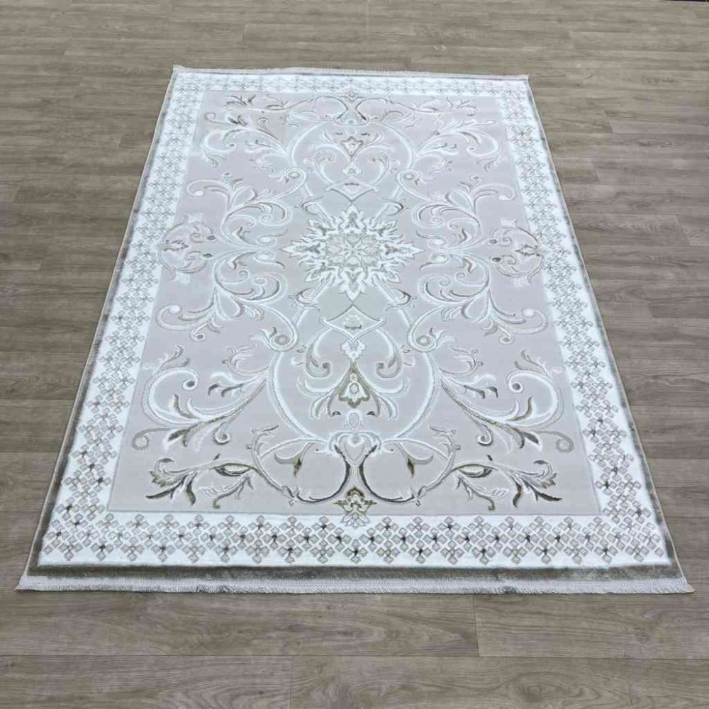 سجاد تركي نرمين نقش فرنسي AM77A كريم بيج مقاس 100*200