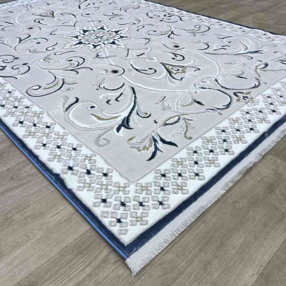 سجاد تركي نرمين نقش فرنسي AM77A كريم سماوي غامق مقاس 100*200 سجاد تركي نرمين نقش فرنسي AM77A كريم سماوي غامق مقاس 100*200