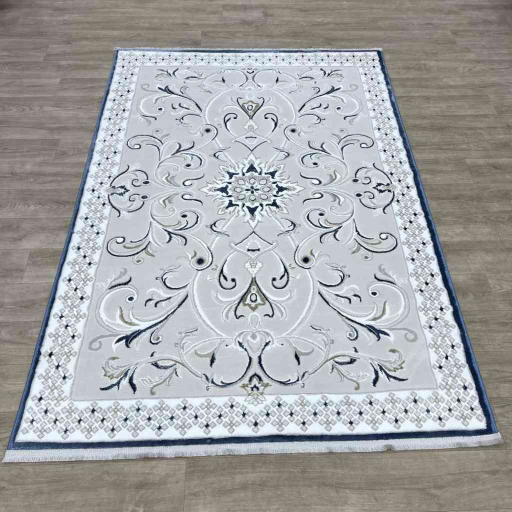 سجاد تركي نرمين نقش فرنسي AM77A كريم سماوي غامق مقاس 100*200 سجاد تركي نرمين نقش فرنسي AM77A كريم سماوي غامق مقاس 100*200