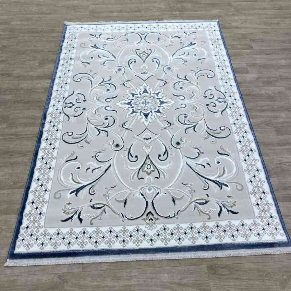 سجاد تركي نرمين نقش فرنسي AM77A كريم سماوي غامق مقاس 100*200 سجاد تركي نرمين نقش فرنسي AM77A كريم سماوي غامق مقاس 100*200