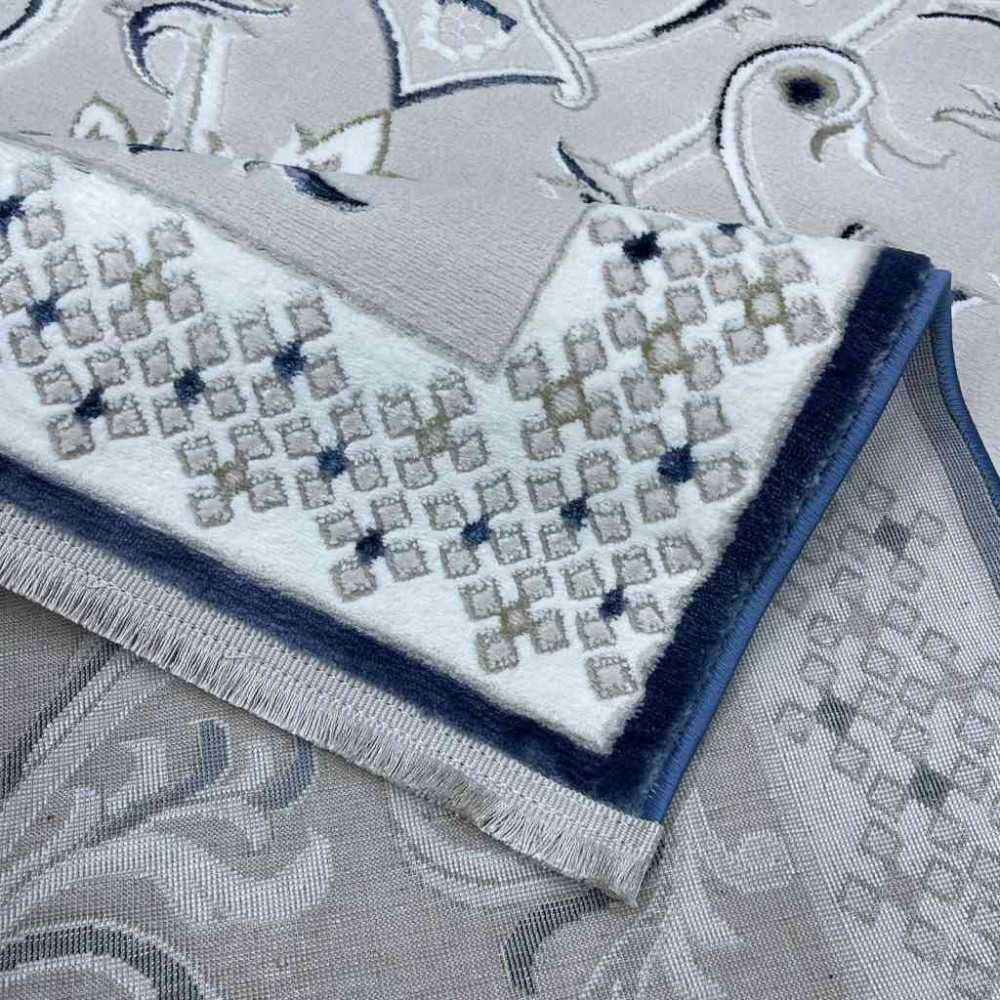 سجاد تركي نرمين نقش فرنسي AM77A كريم سماوي غامق مقاس 100*200 سجاد تركي نرمين نقش فرنسي AM77A كريم سماوي غامق مقاس 100*200