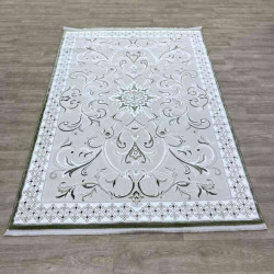 سجاد تركي نرمين نقش فرنسي AM77A كريم اخضر مقاس 50*80