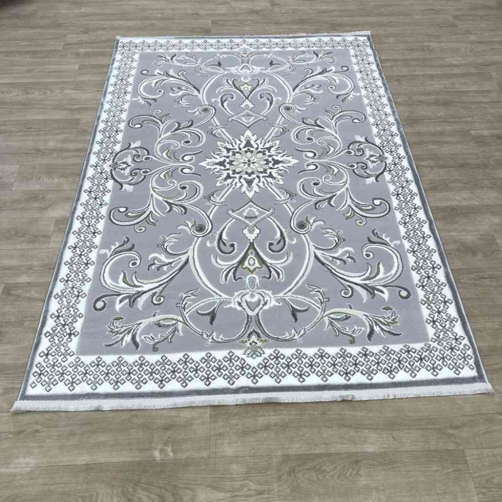 سجاد تركي نرمين نقش فرنسي AM77A رصاصي مقاس 300*400