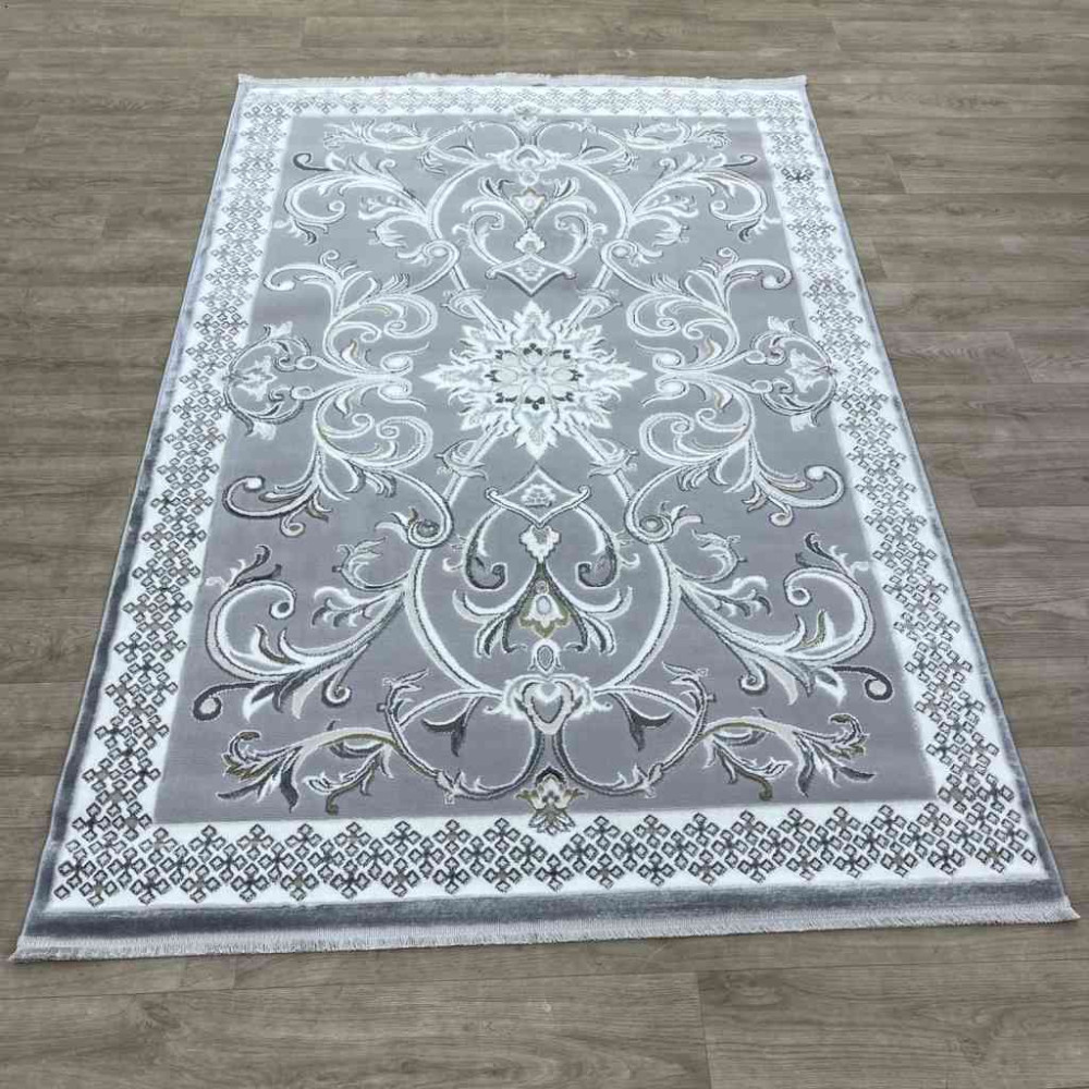 سجاد تركي نرمين نقش فرنسي AM77A رصاصي مقاس 300*400