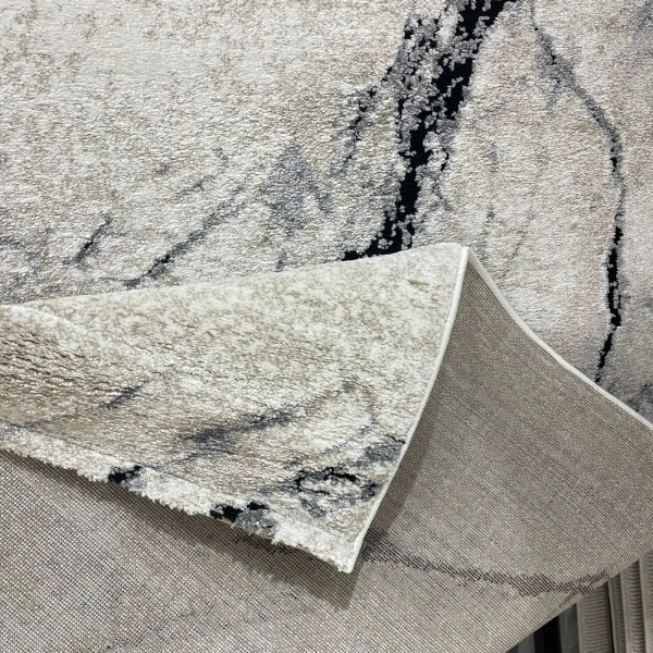 سجاد اوبرا تركي HD33A ابيض رصاصي غامق مقاس 250*350