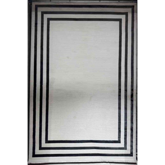 سجاد تركي برواز مودرن 42 ابيض اسود مقاس 150*220