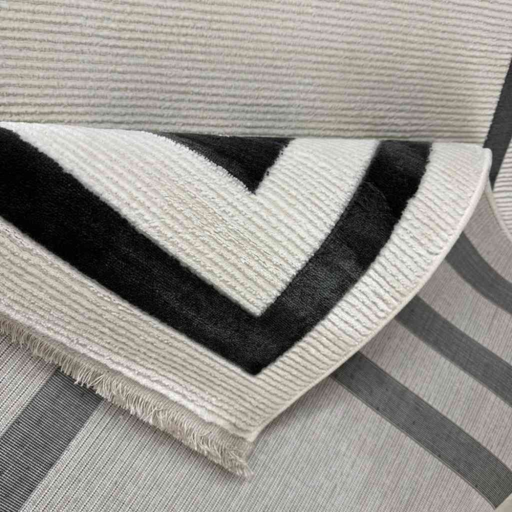 سجاد تركي برواز مودرن 42 ابيض اسود مقاس 300*400