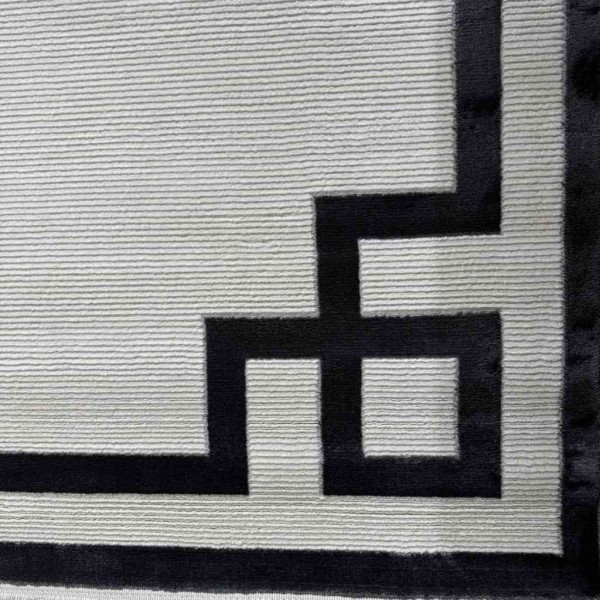 Turkish rug modern frame 43 white black size 100*200