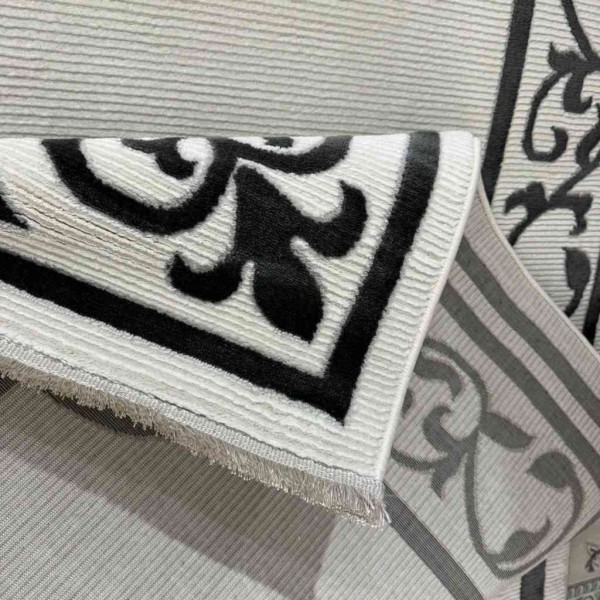 Turkish rug modern frame 78 white black size 200*300