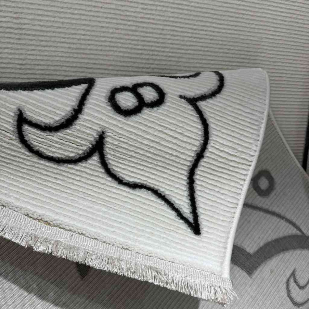 سجاد تركي برواز مودرن 80 ابيض اسود مقاس 50*80