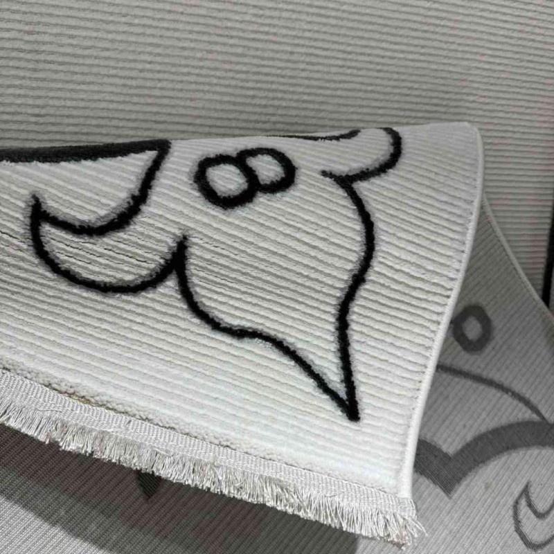 Turkish rug modern frame 80 white black size 200*300