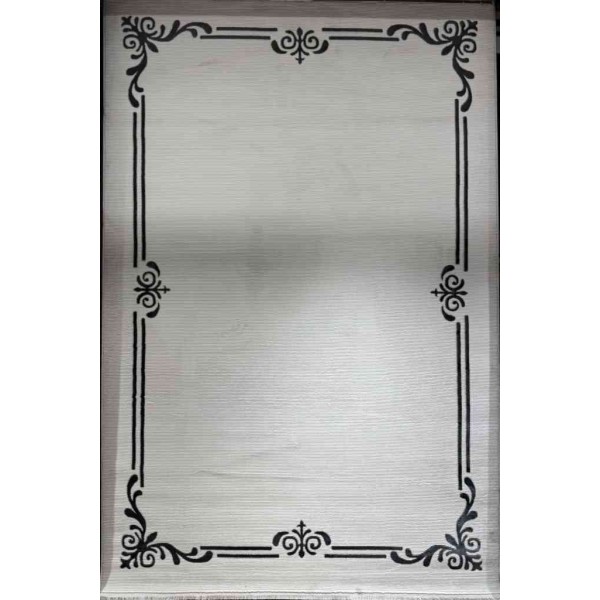 Turkish rug modern frame 81 white black size 200*300