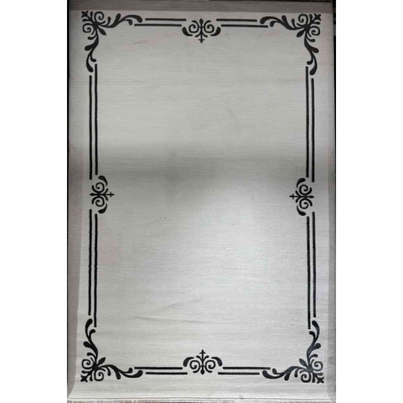 Turkish rug modern frame 81 white black size 300*400