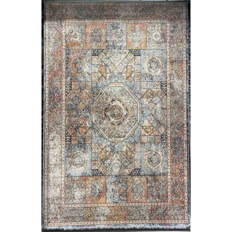 Turkish Bohemian Techno Rug KO63B Beige Multi Size 80*150