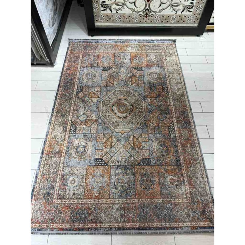 Turkish Bohemian Techno Rug KO63B Beige Multi Size 80*150