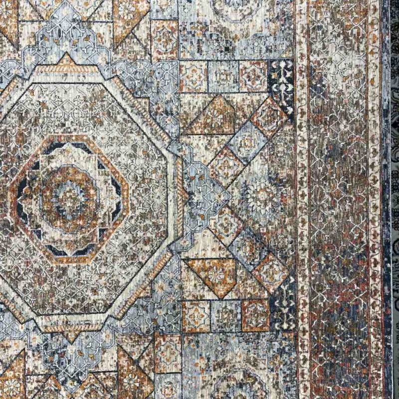 Turkish Bohemian Techno Rug KO63B Beige Multi Size 80*150