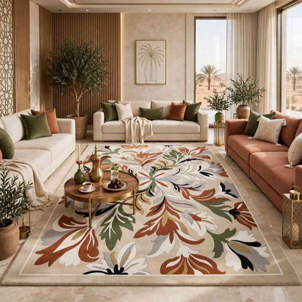 Turkish rug ANATOLIA French pattern D0036 Light beige cream size 100x200