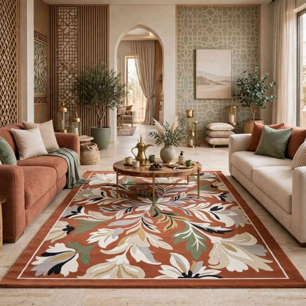 Turkish rug ANATOLIA French pattern D0034 CORAL COKME TILE size 300*400